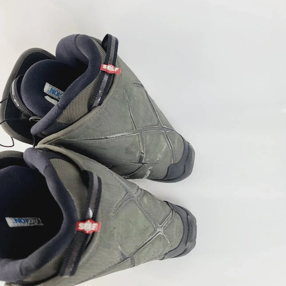 Salomon Men's Green Black Self F22 Leather Mid-Calf Snowboarding Boot‎ Size 9